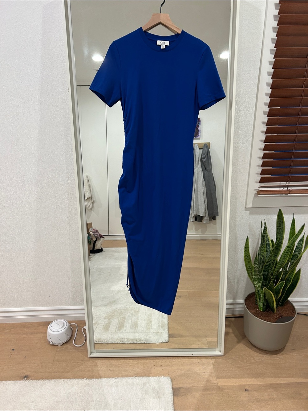 COS Cobalt Short-Sleeve Midi Dress